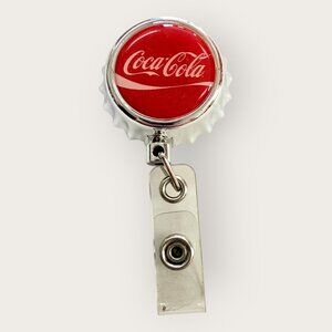 Coca Cola Bottle Cap Badge Reel ID Holder